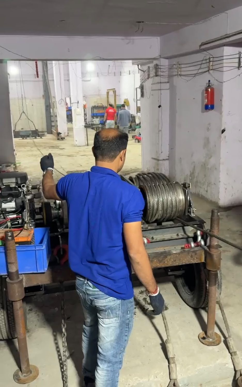 Load testing a winch before dispatch