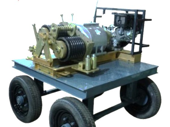 BMC Power hydraulic winch, 5 ton capacity, trolley mounted